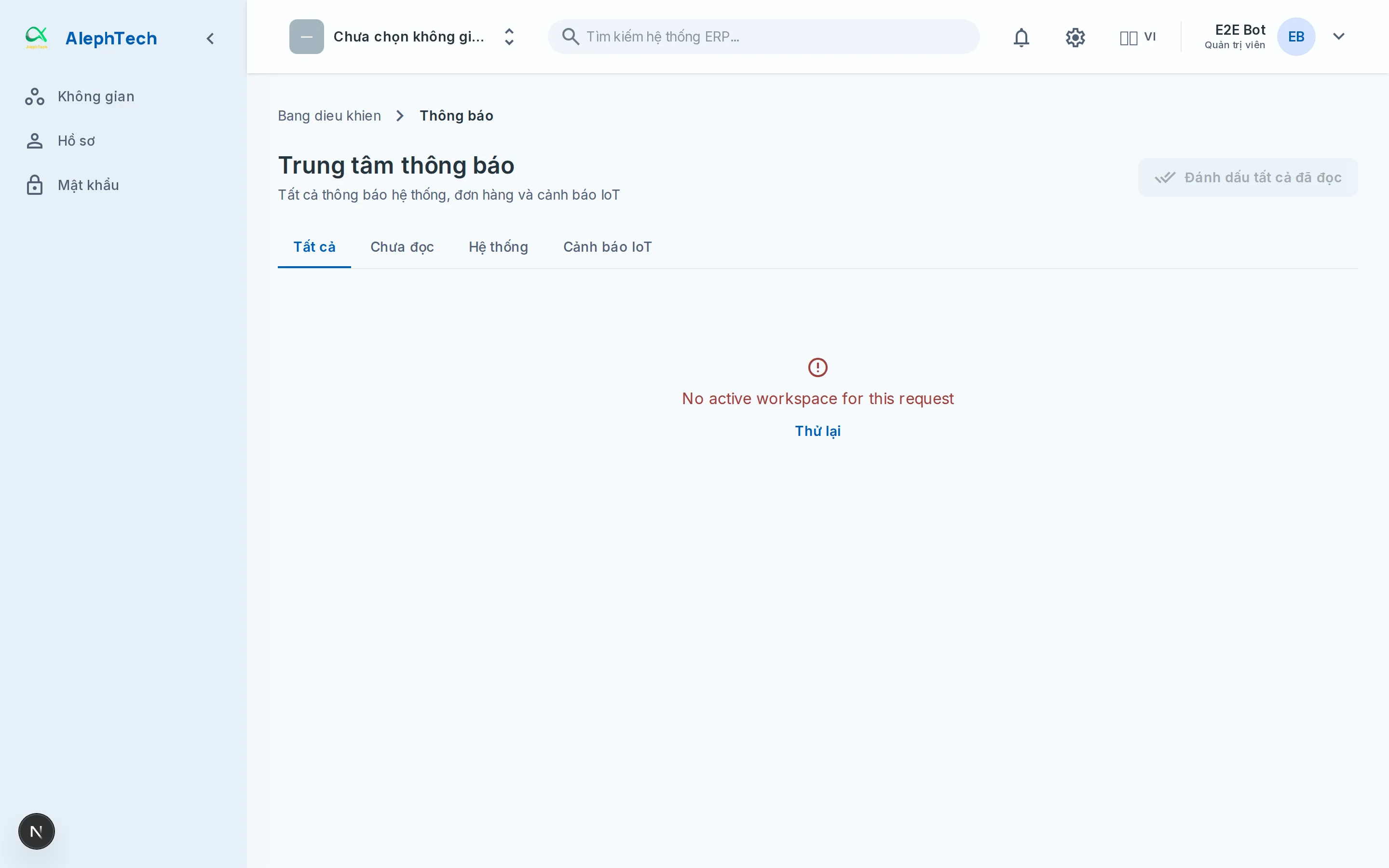 Màn hình Thông báo